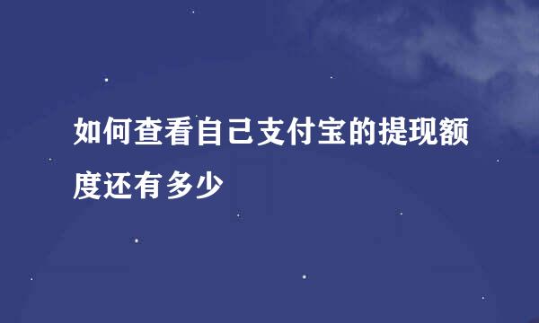 如何查看自己支付宝的提现额度还有多少