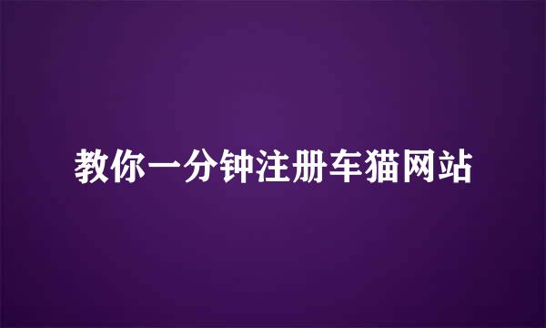 教你一分钟注册车猫网站