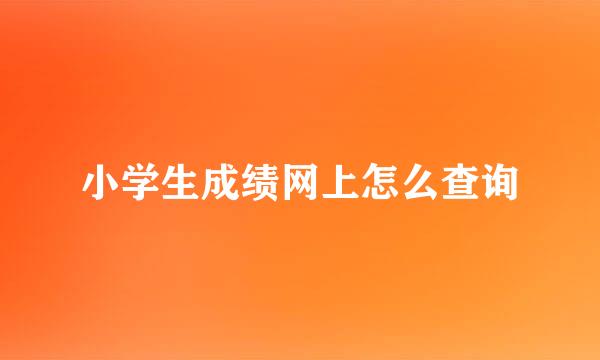 小学生成绩网上怎么查询
