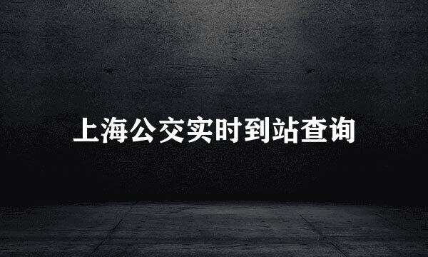 上海公交实时到站查询