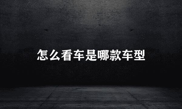 怎么看车是哪款车型