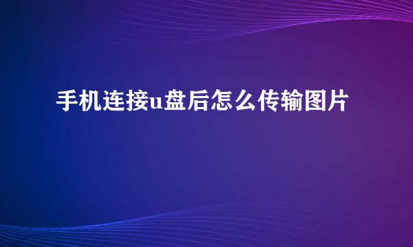 手机连接u盘后怎么传输图片