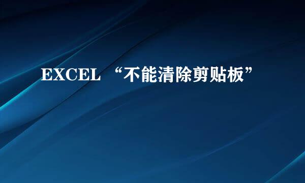 EXCEL “不能清除剪贴板”