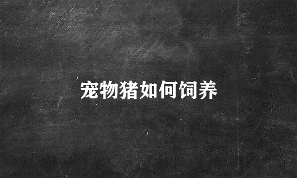 宠物猪如何饲养
