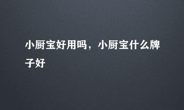 小厨宝好用吗，小厨宝什么牌子好