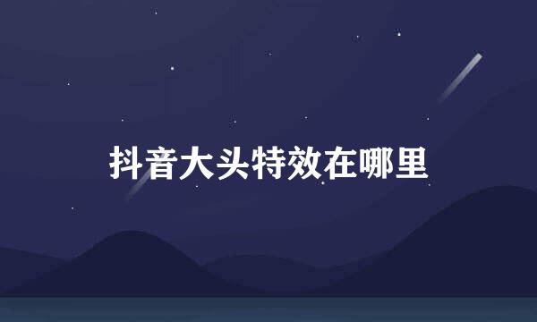 抖音大头特效在哪里