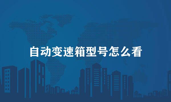 自动变速箱型号怎么看