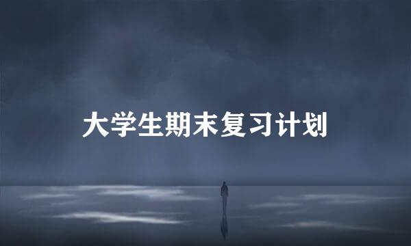 大学生期末复习计划