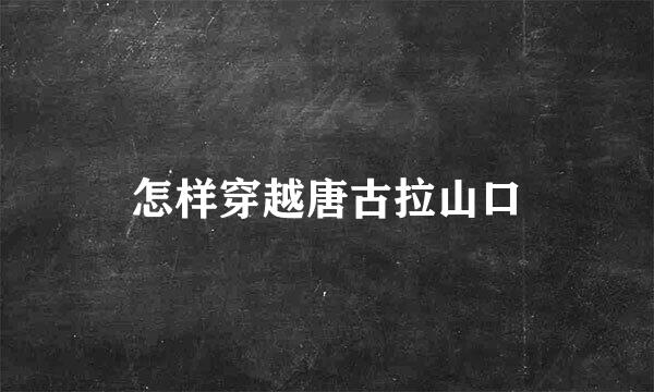 怎样穿越唐古拉山口