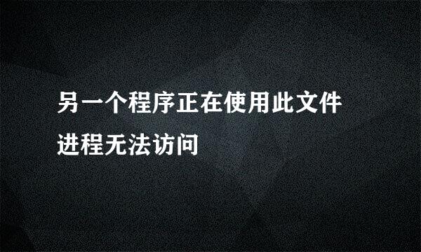 另一个程序正在使用此文件 进程无法访问