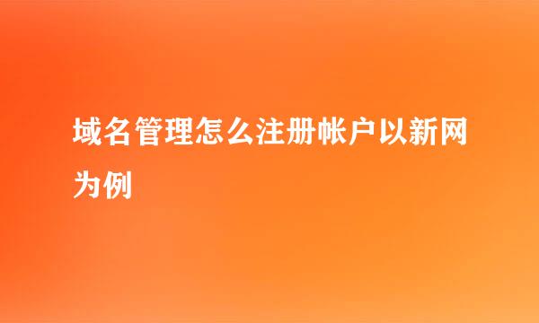域名管理怎么注册帐户以新网为例