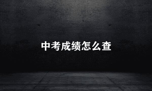 中考成绩怎么查