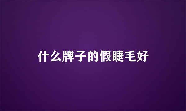 什么牌子的假睫毛好