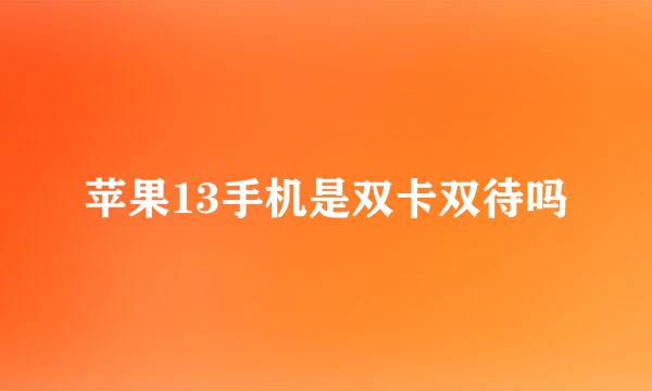 苹果13手机是双卡双待吗