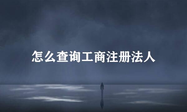 怎么查询工商注册法人