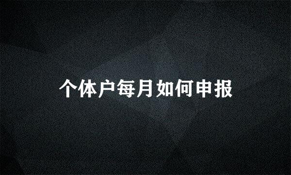 个体户每月如何申报