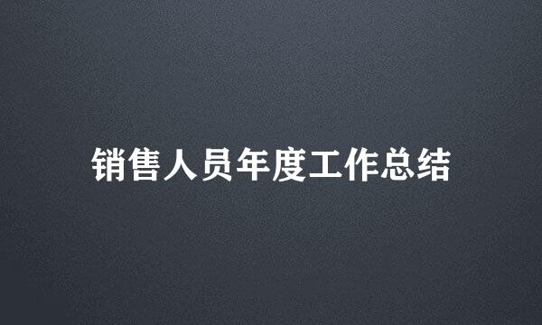 销售人员年度工作总结