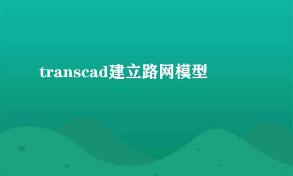 transcad建立路网模型