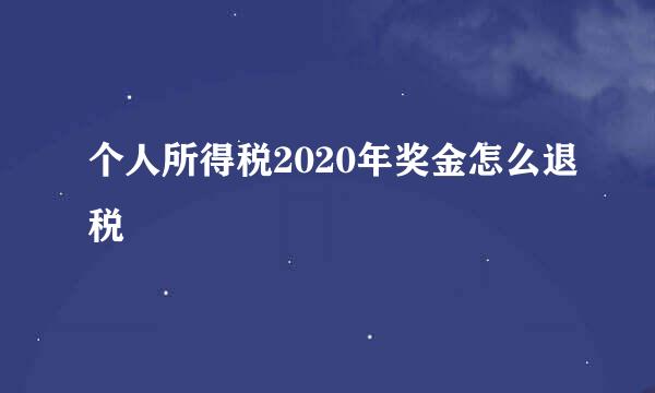 个人所得税2020年奖金怎么退税