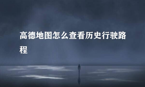 高德地图怎么查看历史行驶路程