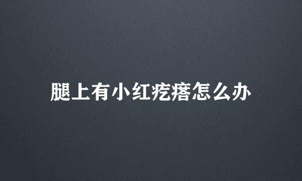 腿上有小红疙瘩怎么办