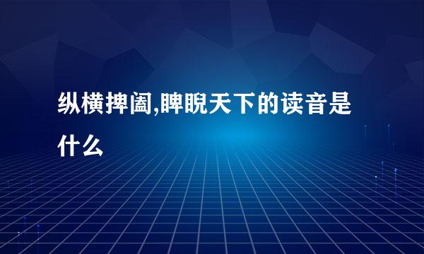 纵横捭阖,睥睨天下的读音是什么
