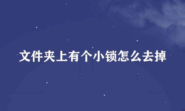 文件夹上有个小锁怎么去掉