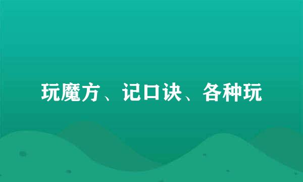 玩魔方、记口诀、各种玩