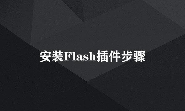 安装Flash插件步骤
