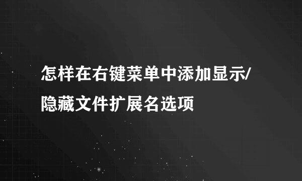 怎样在右键菜单中添加显示/隐藏文件扩展名选项