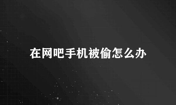 在网吧手机被偷怎么办