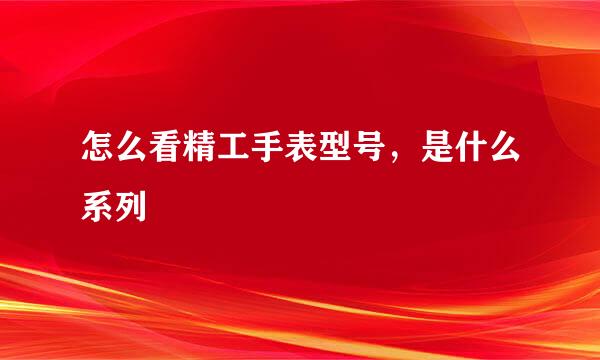 怎么看精工手表型号，是什么系列