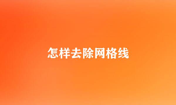 怎样去除网格线