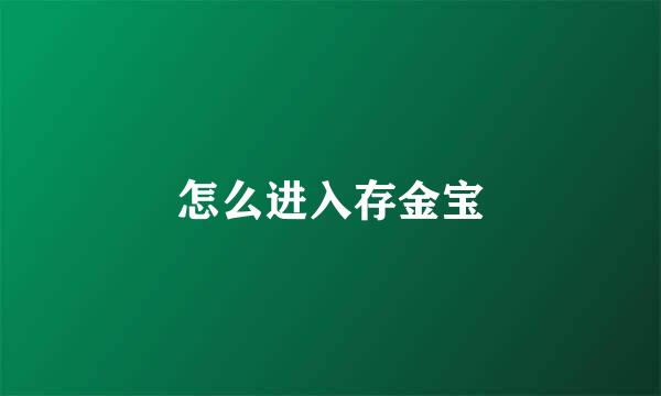 怎么进入存金宝