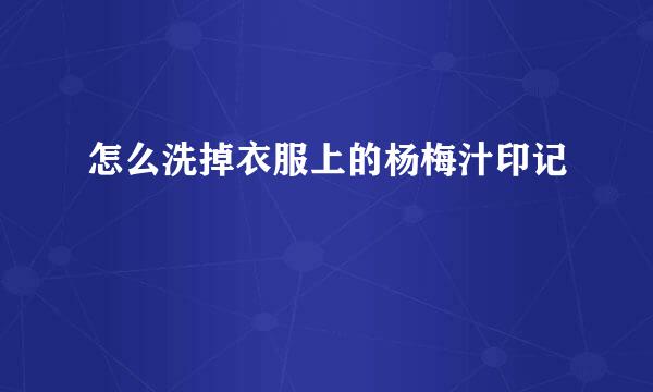 怎么洗掉衣服上的杨梅汁印记