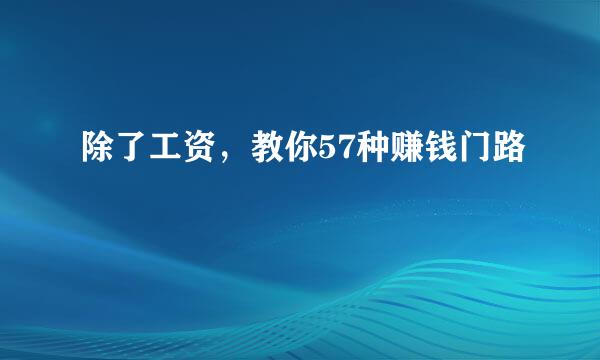 除了工资，教你57种赚钱门路