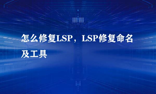 怎么修复LSP，LSP修复命名及工具