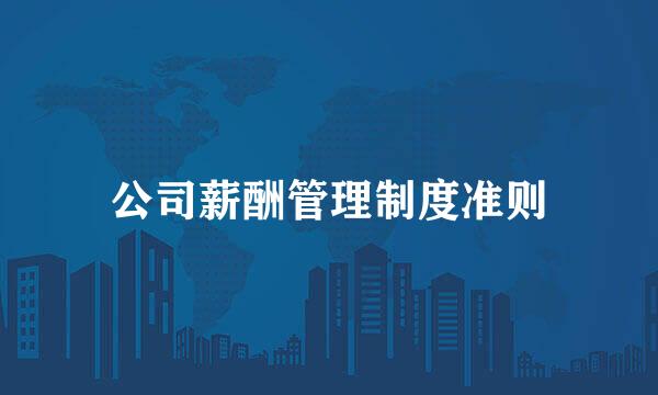 公司薪酬管理制度准则