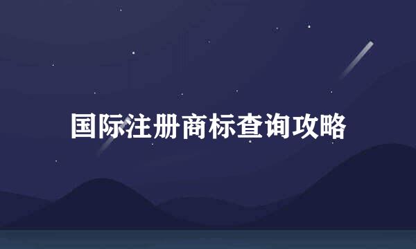 国际注册商标查询攻略