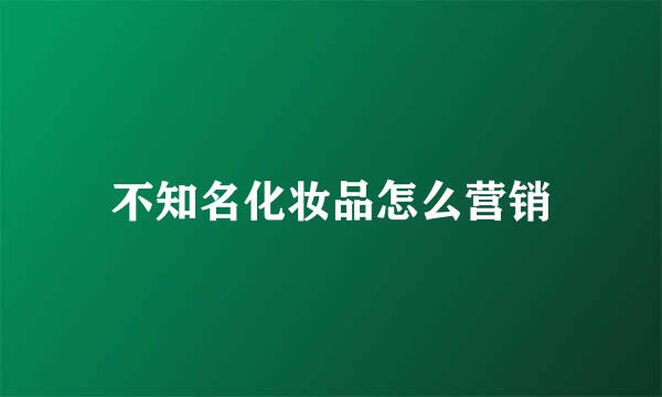 不知名化妆品怎么营销
