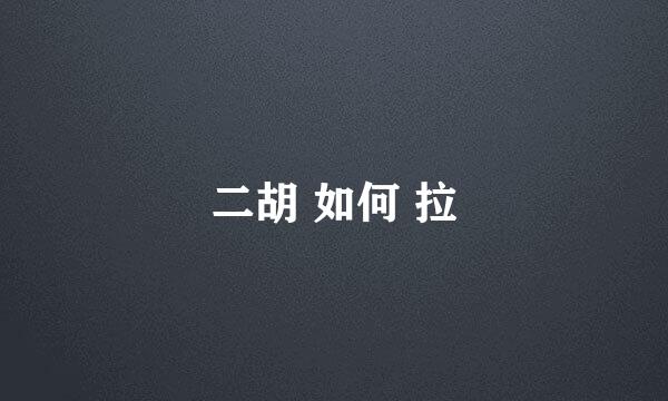 二胡 如何 拉