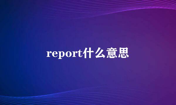 report什么意思