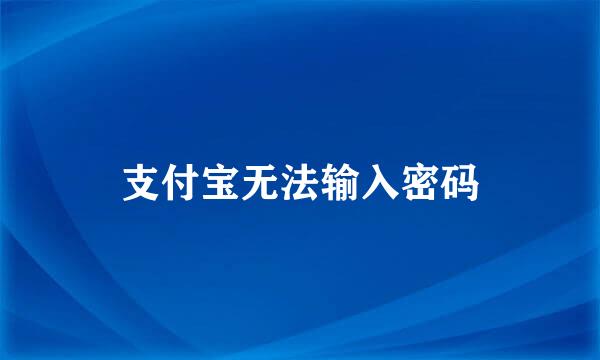 支付宝无法输入密码