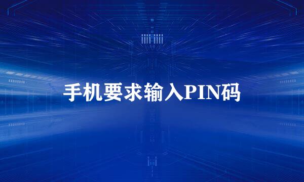 手机要求输入PIN码