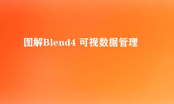 图解Blend4 可视数据管理