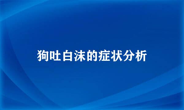 狗吐白沫的症状分析