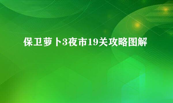 保卫萝卜3夜市19关攻略图解