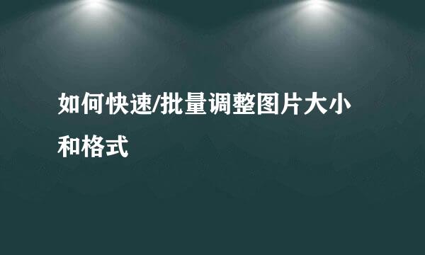 如何快速/批量调整图片大小和格式