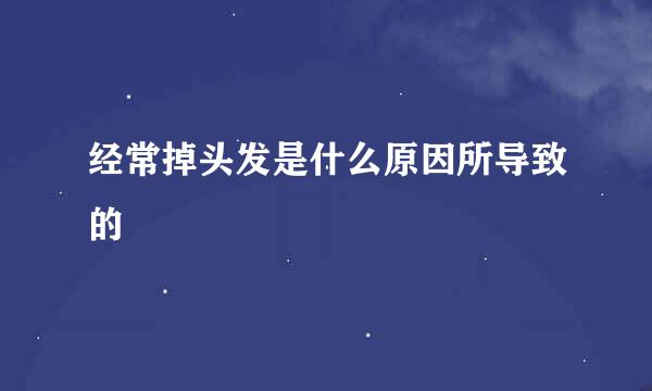 经常掉头发是什么原因所导致的