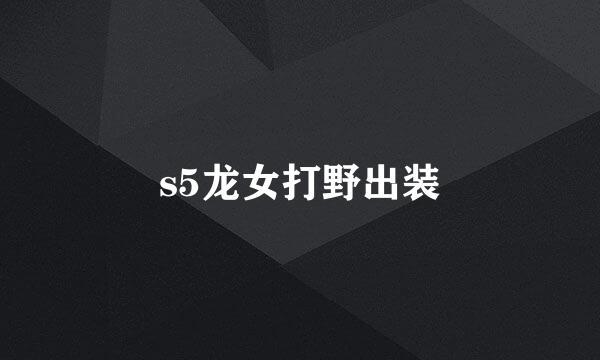s5龙女打野出装